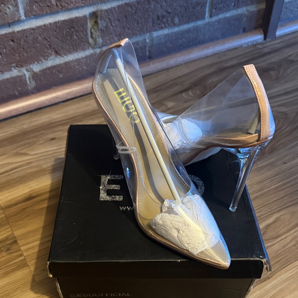 Liu Jo Nude and Clear Pointed Toe Stiletto Heels